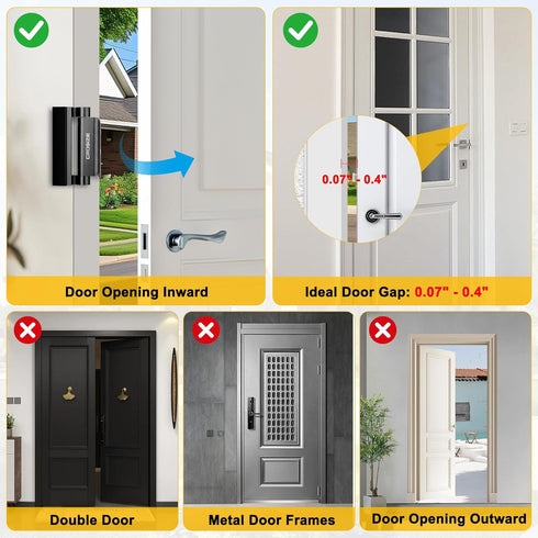 2 Pack, 3" 1000 lbs Home Security Door Locks Metal Door Reinforcement Locks, Withstands of Impact for Inward Swing