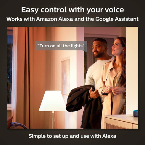 A19 Bulb, 2700K, E26 10.5W, 1100 Dimmable, 1 Pack Philips Hue Smart LED Warm White Light Base, Lumens, Works