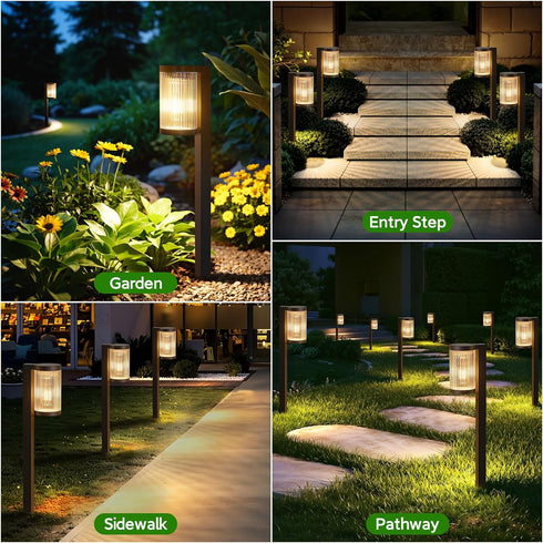 2 Pack 12Hrs, IP65 ELECLINK Solar Pathway Lights Outdoor, Upgraded Outdoor Solar Lights for Outside Super Bright Up