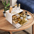 Stackable Desk Organizer with Drawer, 13" Wide Clear Plastic Desktop Organizer for Office, Classroom, Makeup (White, 1