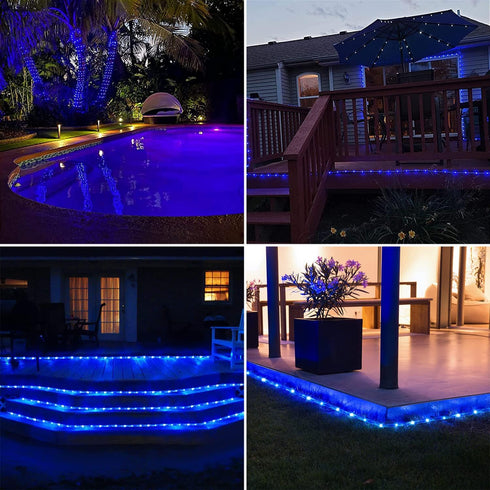 Solar Rope Lights Outdoor String Lights, 16.5 Ft, 50 LED Tube Light, Waterproof Copper Wire