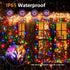 L LAMPOP 200LED 8 Firecracker String Lights Starry Light Modes USB with Remote Waterproof Indoor Outdoor Decorative
