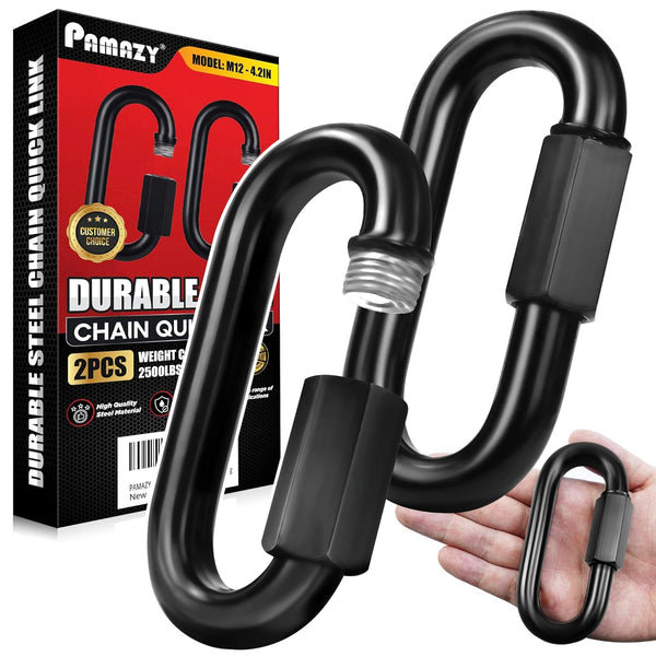 2PCS Heavy Duty Chain Quick Links, 4.2”, 2500 LBS Weight Capacity, Durable Anti-Rust High Strength Chain Connector