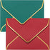 Invitation Envelopes, 100-Pack 5x7 for Invitations, Gold Foil Bordered A7, Christmas Colors