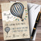 The Card Zoo Boys Vintage Blue Hot Air Balloon Party Thank You Cards