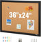 VEVOR 36" x 24" Cork Board for Office, Framed Bulletin Board with Push Pins for Home and School