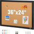 VEVOR 36" x 24" Cork Board for Office, Framed Bulletin Board with Push Pins for Home and School