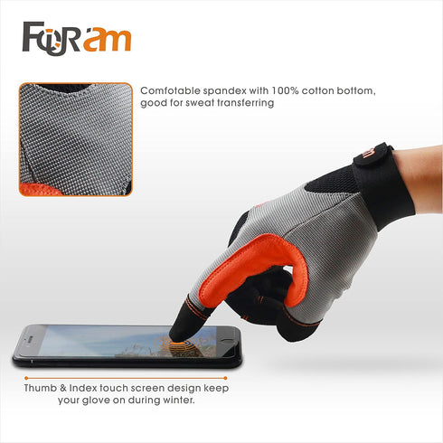 Work Gloves for Men & Women - Utility Mechanic High Dexterity Touch Screen Gloves with Excellent Grip