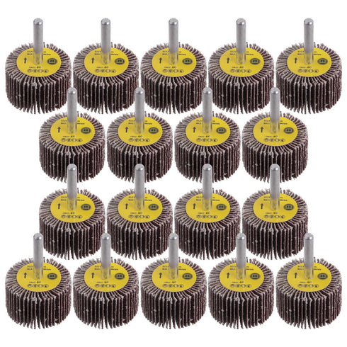 18 Pack Abrasive Flap Wheel Sander Set - 80-Grit 1/4 Inch Shank Flap Wheels for Drill, 1.6 Inch Size