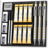 Nicpro Blocky Gear 0.9 mm Mechanical Pencils Set in Case, 3 Pack Metal Pencil with Lead Refills and Erasers