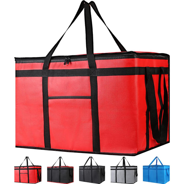 Bodaon Insulated Food Delivery Bag, Cooler Bag for Pizza Delivery, Catering Supplies, Red, XXX-Large