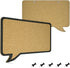 Navaris Cork Board Bulletin Board - Rectangular Speech Bubble Design 11 x 17 in, includes 5 Pins for Memo Display