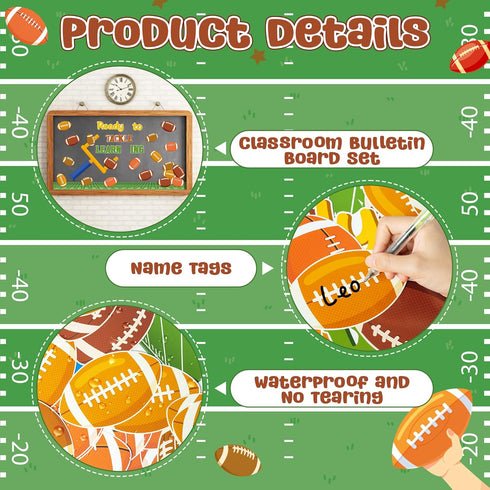 CY2SIDE Fall Football Bulletin Board Set, 85PCS Cutouts for Classroom Back to School Wall Decor Supplies
