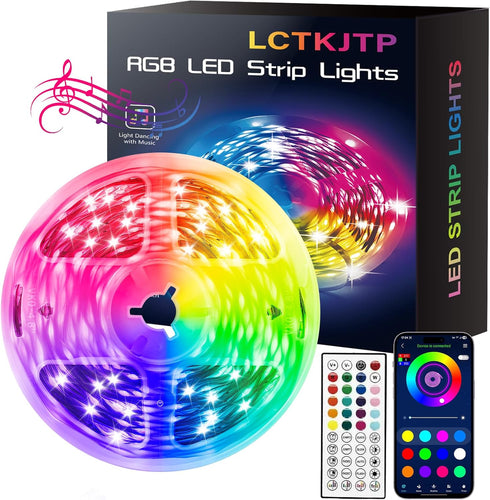 LCTKJTP LED Strip Lights,RGB Music Sync Color Changing Led Lights with Smart App