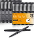 Black Felt Tip Pens, 32 Black Pens, 0.7mm Medium Point, Felt Tip Markers for Journaling, Note Taking, Art Supplies