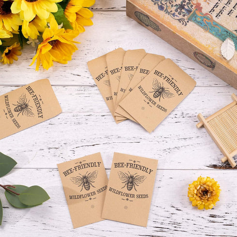 Whaline 200 Pack Bee Friendly Self-Adhesive Coin Envelopes | Small Kraft Envelope for Baby Shower Favors