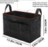 Storage Tool Case, 13.8 x 7.8 x 7.8 Inches, Rectangular Waxed Canvas Fabric Collapsible Tool Bag with Handles for Tools,Wrench Set,Screwdrivers (Black) by Denifiter