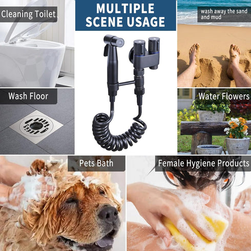 Peisaluo Handheld Toilet Bidet Sprayer for Toilet, Muslim Shower Bidet Toilet Hose Sprayer Kit, Jet Spray Bidet