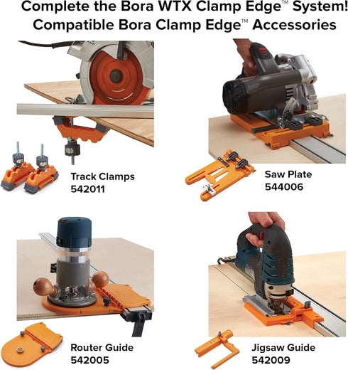BORA Track Clamps, Securely Cut Any Angle with WTX and NGX Clamp Edge Systems, Two-Pack