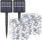 YAOZHOU Solar Fairy String Lights for Outside, Outdoor Waterproof, Cool White 2Pack