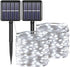 YAOZHOU Solar Fairy String Lights for Outside, Outdoor Waterproof, Cool White 2Pack
