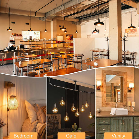 Dimmable Bulbs 60W 4 PACK G25/G80 6W 2200K Bulb, E26 Bulbs Globe Vintage Edison LED Light Equivalent, LED Amber Warm