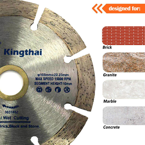 4 Inch Wet Dry Segmented Cutting Concrete Diamond Saw Blade for Masonry with 7/8-5/8 Inch Arbor