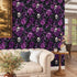 17.5" 393.7", Black Purple Wallpaper Peel and Stick, Dark Floral Skull Contact Paper x Vintage Rose Gothic Flowers Wall
