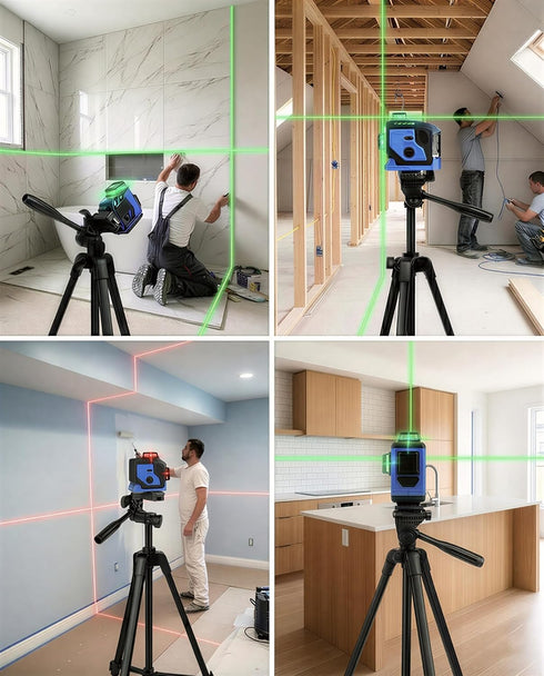 VulcanForge 17"-63" 1.5lb 3D Aluminum Tripod for Laser Level, Lightweight, Pan Tilt with Bubble Level, Quick Release