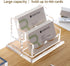SANRUI Business Card Holder for Desk, Clear Acrylic Horizontal Business Card Display Stand with 2 Slots