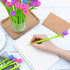 Zhehao 60 Pack Color Changing Flower Pens, Tulip Ballpoint Pens 0.38mm Black Ink for Kids Girls Birthday Supplies