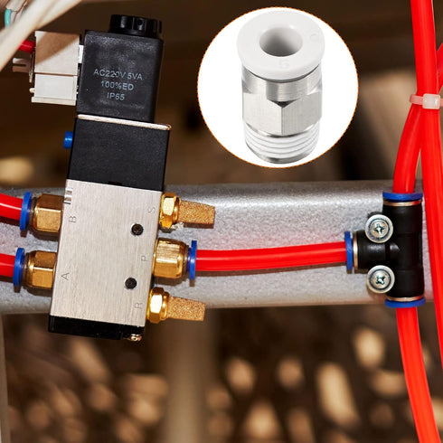 PATIKIL G1/8 Push to Fit 5mm OD Hose Connect Fittings, 2 Pack Straight Coupling Adapter for Gas Pneumatic