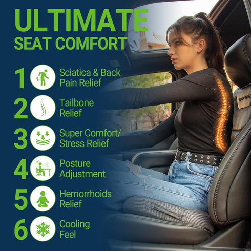 Tailbone Season Guard Gel Seat Cushion Office Chair Cushion Non-Slip Gel Memory Foam Coccyx Cushion for Pain - Desk