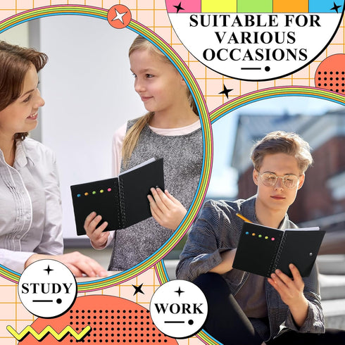 Qilery 30 Pack Lined Spiral Notebook Small Notebook and Pen Set Steno Pads Lined Notebook Black Notebook Small Pocket