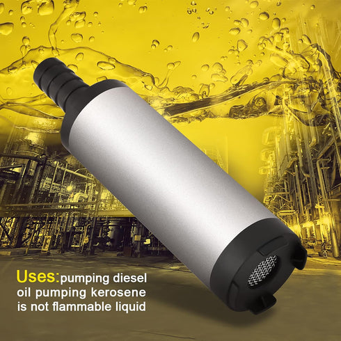 12V 3.8cm 12L/min Stainless Steel Submersible Pump Discharge Diesel Water Kerosene Refueling Tool 8500r/m by FTVOGUE