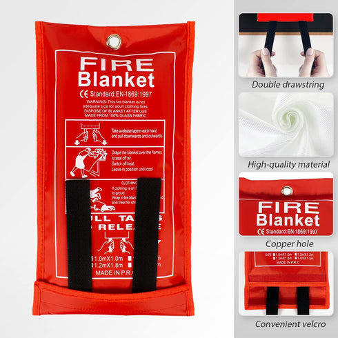 FLASLD Fire Blanket for Home and Kitchen, Emergency Fiberglass Fire Blankets, Flame Retardant Protection (3 ft x 3 ft)