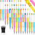 Crtiin 50 Pieces Beadable Pen Bulk, Black Ink Beaded Ballpoint Pens with 50 Refills for DIY Gift Kids Office Supplies
