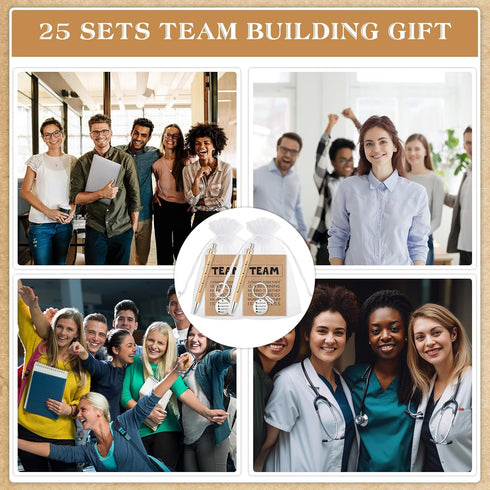 Geyoga 100 Pcs Team Gift Keychains, Employee Appreciation Notepad Gifts, Motivational Notebook, Bamboo Ballpoint Pen
