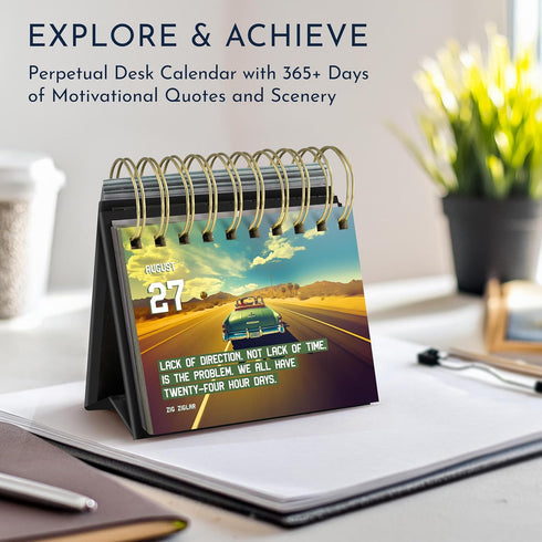 RYVE Motivational Calendar for Men, Daily Flip Calendar with 365+ Inspirational Quotes, Office Desk Accessories