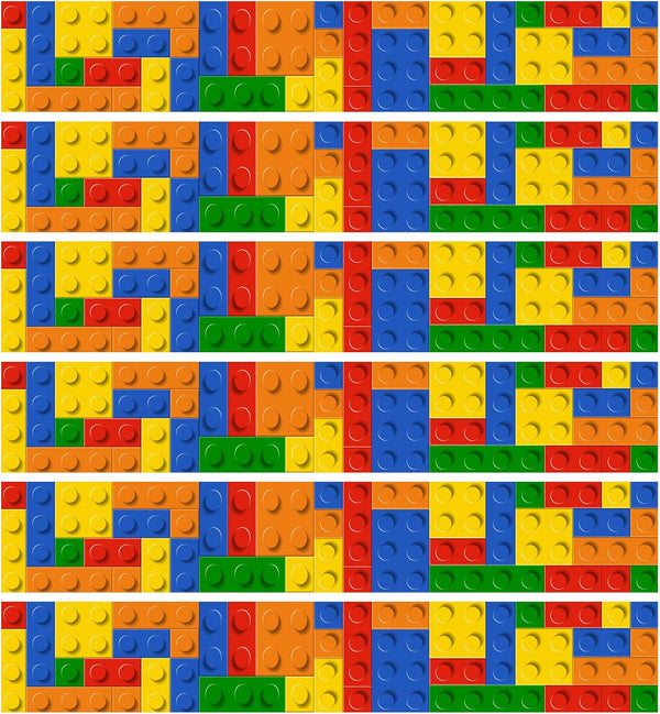 Sherr Building Block Bulletin Board Borders, 100 Pcs Colorful Trim for Classroom Chalkboard Whiteboard Decoration