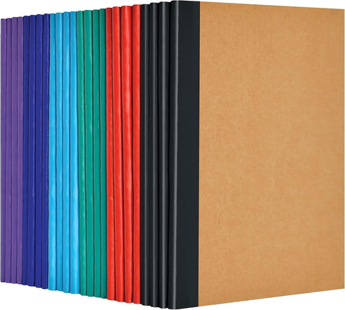 Better Office Products 24 Pack Small Kraft Notebooks, 4.1 in x 5.5 in, 120gsm, 48 Heavyweight Unlined Pages