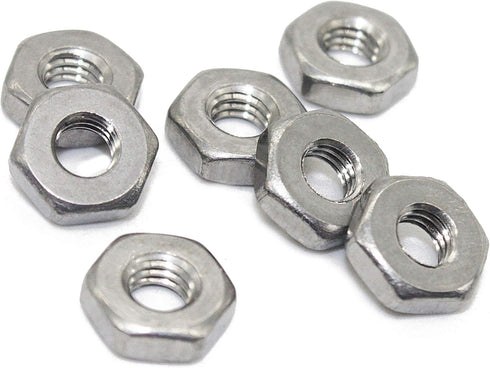 Stainless 4-40 Hex Nut (100 pcs) - 18-8 304 Stainless Steel, Bright Finish