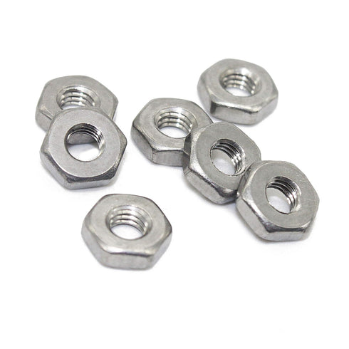 Fullerkreg 10-24 Machine Screw Hex Nuts, Stainless Steel 18-8, Bright Finish, Quantity 100