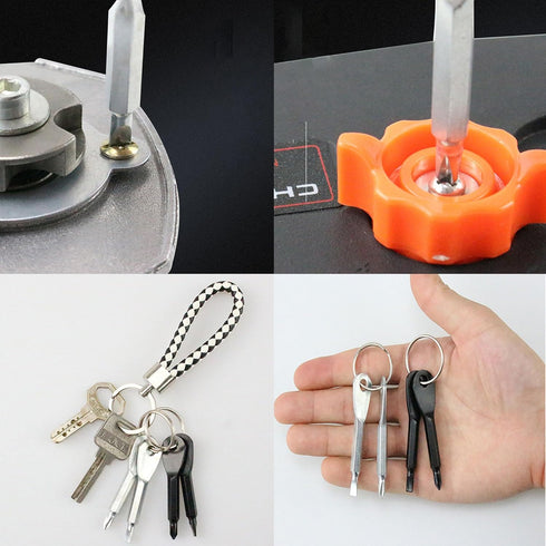 Utaly Portable Multifunction Key Chain Pocket Screwdriver Dual-purpose Mini Shape Travel Kits Outdoor Home Screwdriver