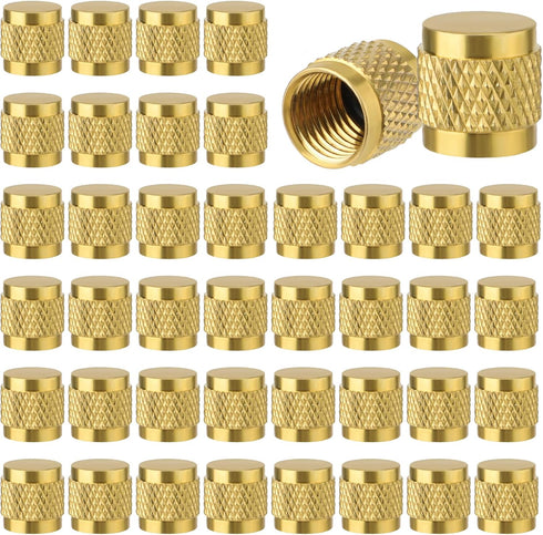 2pcs 1/4 Flare Caps, Round Brass with Neoprene O Ring Seal for Air Conditioner Pipe Gas Line