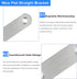 32 Pcs Flat Plate Straight Bracket, 60mm Metal Stainless Braces for Furniture Support with 64 Pcs Screws