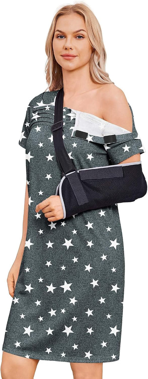 Deyeek Post Shoulder Surgery Dress Women Side Full Tear Away After Rotator