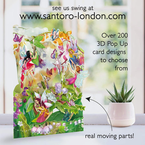 Interactive 3D Swing Greeting Card - Champagne Celebration