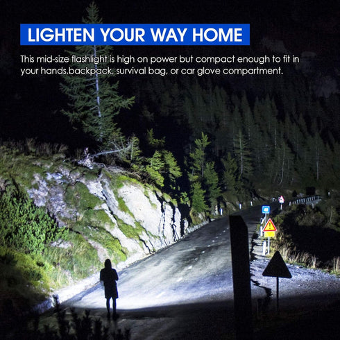 RECHOO S2000 High-Powered LED Flashlight, 2000 High Lumens, Zoomable, Water Resistant, 3 Modes for Outdoor