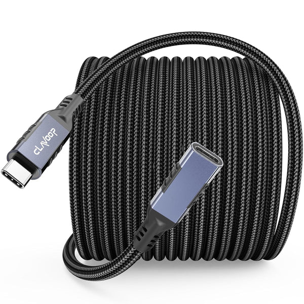 USB C Extension Cable 20ft Long, Upgraded 4K@60Hz Monitor & 100W Charging